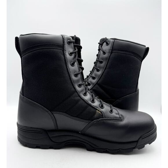 Original SWAT Mens Classic 9\' Lace Up Boots US 16 EU 50 Black Leather EUC main image 12
